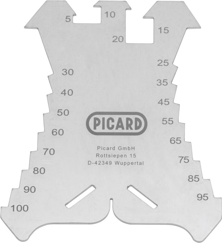 Anreißschablone von 5 - 100 mm aus Stahl - Picard