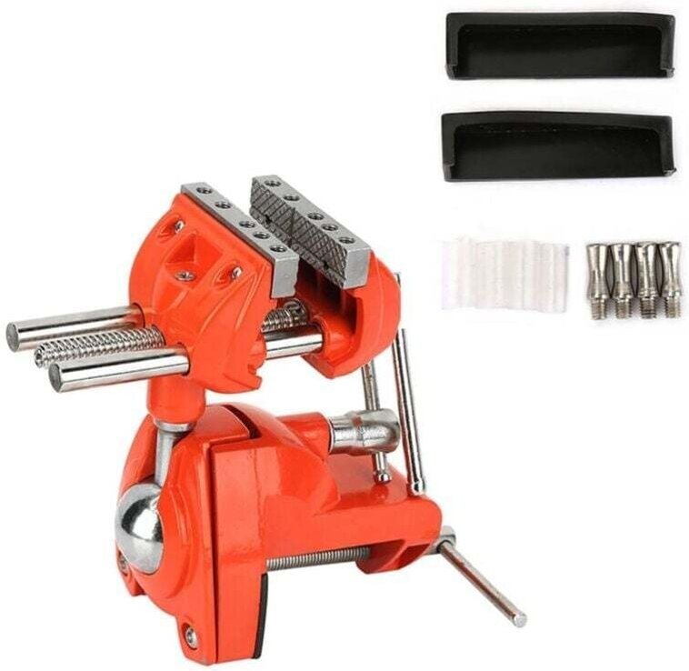 Drehbarer Schraubstock, Mini-Tischschraubstock mit 360°-Verstellung, 70 mm Backenbreite, Tisch-Holzbearbeitungsschraubst...