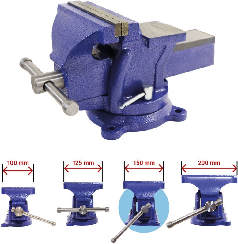 Bituxx Schraubstock Handschraubstock Werkbank Werkstatt Drehbar 360 Grad 150 mm mit Amboss