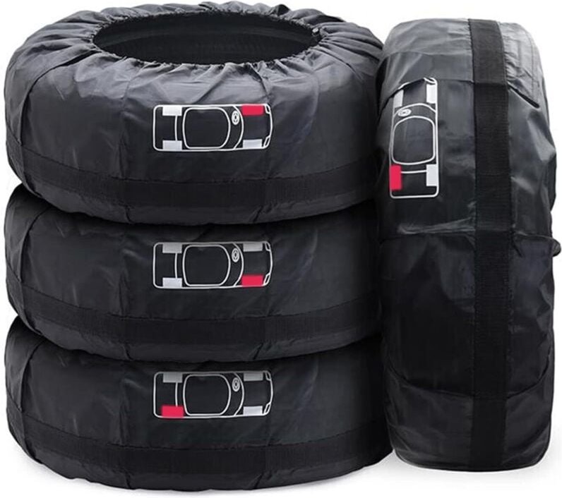 Schwarze Reserveradabdeckung, 4er-Set, wasserdicht, für Reserverad (Durchmesser 65 x 37 cm)