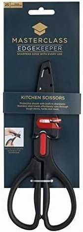 MASTERCLASS EdgeKeeper Küchenschere mit Schärfer Scheide, Edelstahl, schwarz