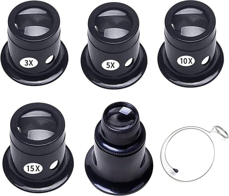 5-teiliges Uhrmacherlupen-Set mit verschiedenen Vergrößerungen, Lupen-Sets für Uhrenreparaturen, Lupen-Set für Uhrmacher...
