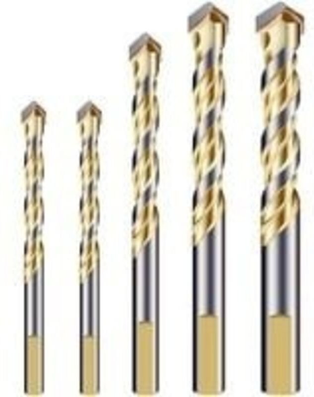 Mehrkomponenten-Bohrerset mit Doppelnut-Hartmetallspitze für Fliesen, Beton, Ziegel, Glas, Kunststoff, Holz, Metall, Sil...