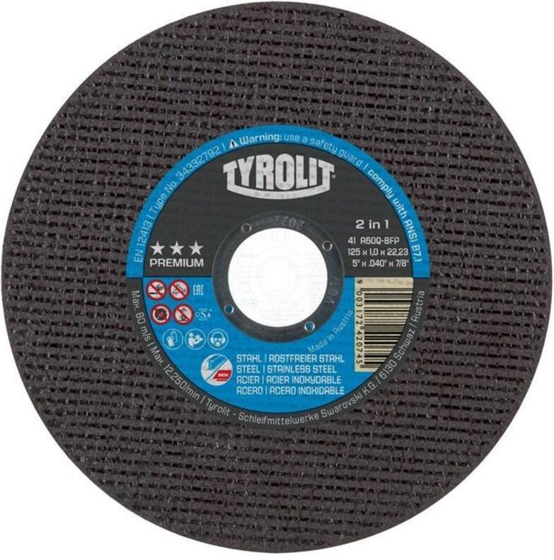 Tyrolit - Trennscheibe gerade Premium 115 x 2.5 mm 2in1 Form 41