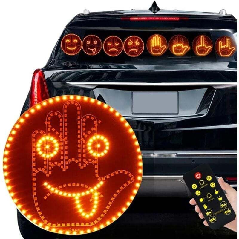 Lumières pour les doigts et clignotants de voiture, éclairage gestuel pour voiture pour l'expression de soi, 2 en 1, écl...