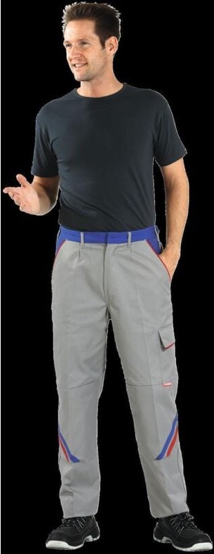 Planam Highline Bundhose zink/kornblumenblau/rot 54