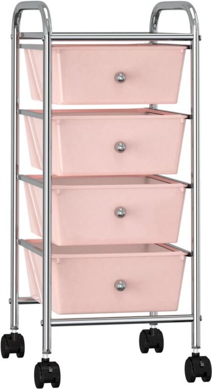 Schubladenwagen mit 4 Schubladen Rosa Kunststoff Vidaxl