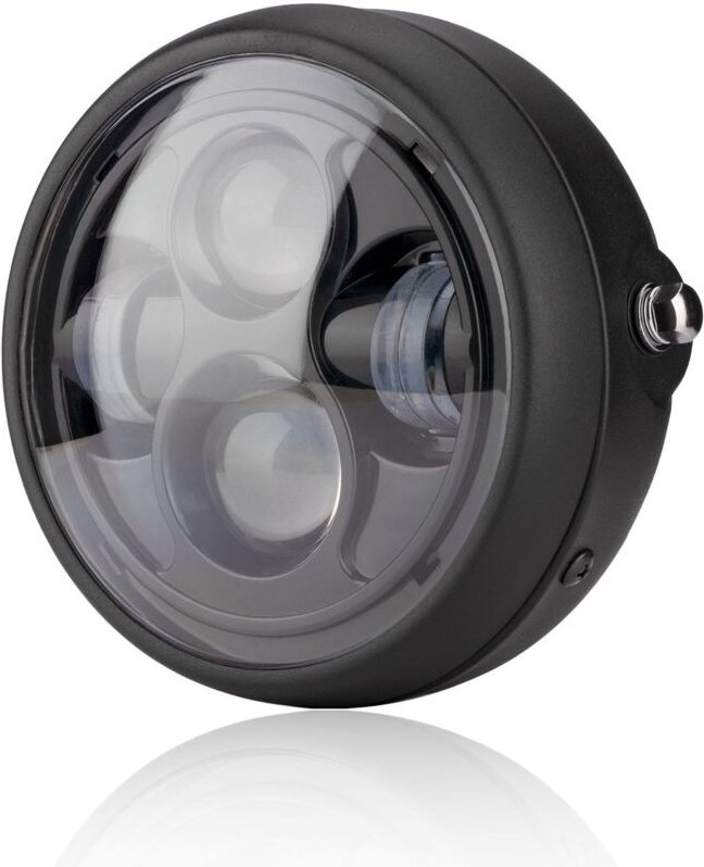 Fitags - Runder Motorrad-LED-Scheinwerfer, 16,5 cm universeller weißer Frontscheinwerfer-Schwarz