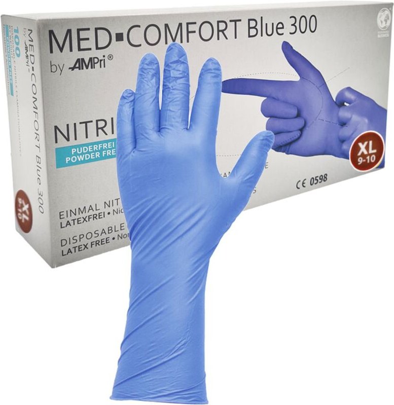Ampri Blue 300 XL Nitrilhandschuhe, 100 Stück