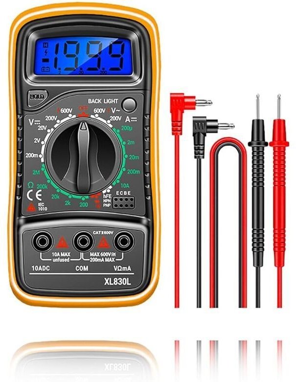 Digitales Multimeter mit Voltmeter – Digitales Multimeter – Voltmeter mit Doppelsicherungen – Tragbares Multimeter mit L...