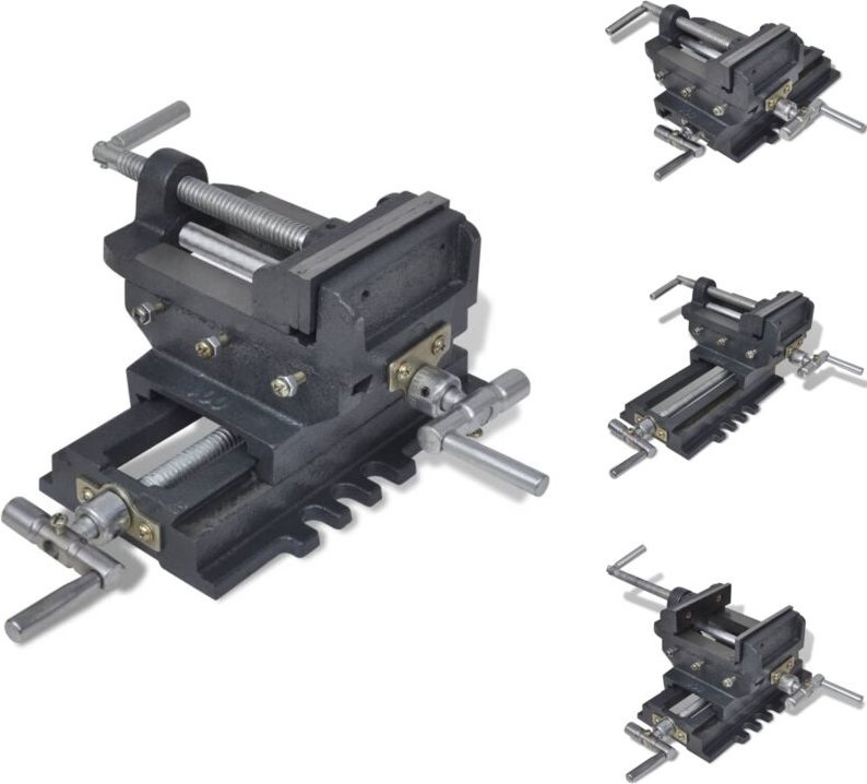 Schraubzwingen & -stöcke - Living Maschinenschraubstock Kreuztisch Handbetrieb 78 mm