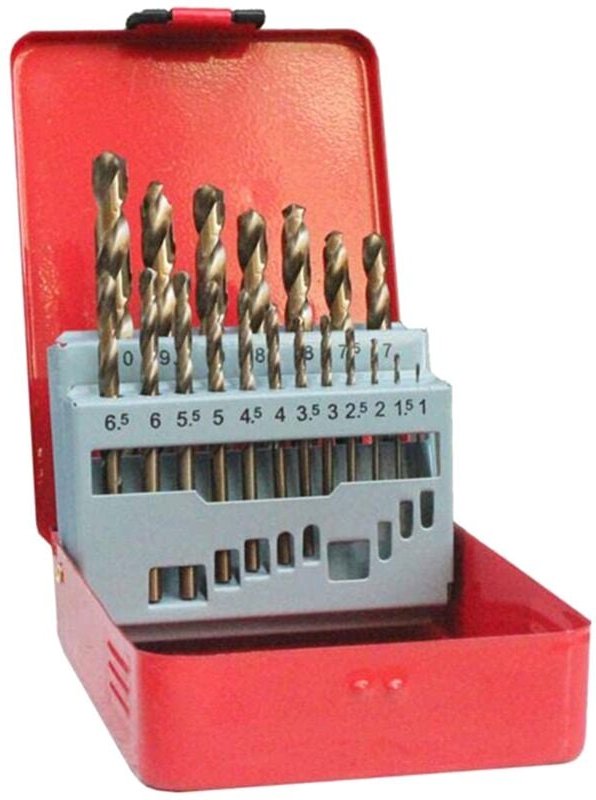 19-teiliges Set Kobaltbohrer 1,0-10 mm M35 Hartmetall-Bits 5 % Drall hss metrisch