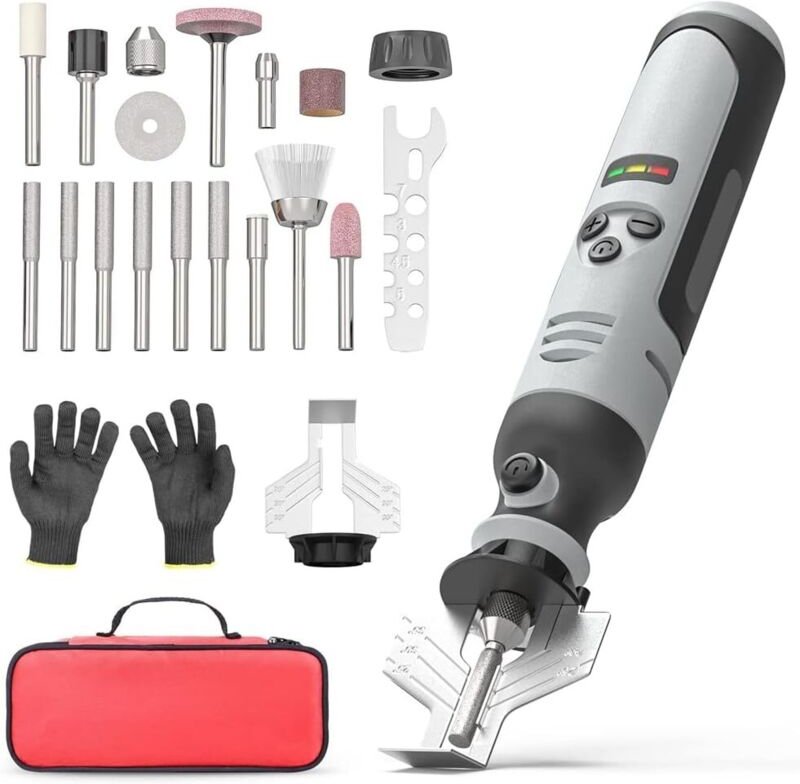 Kettensägen-Schärfgerät, tragbares elektrisches Kettensägen-Schärfset, Hochleistungs-Kettensägen-Schärfwerkzeug