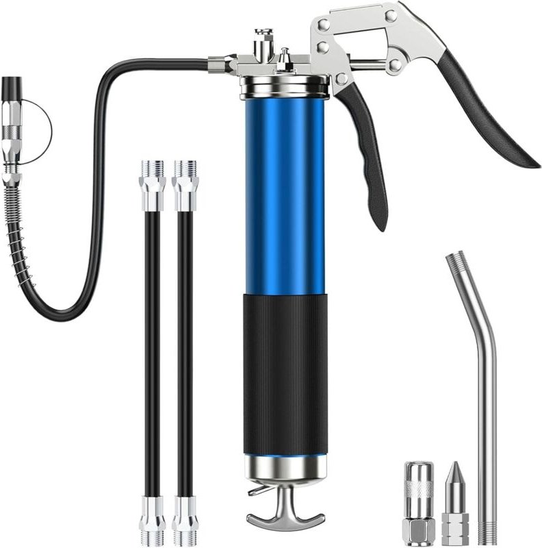 Fettpresse mit Pistolengriff und robustem, verstärktem, flexiblem Schlauch (27")