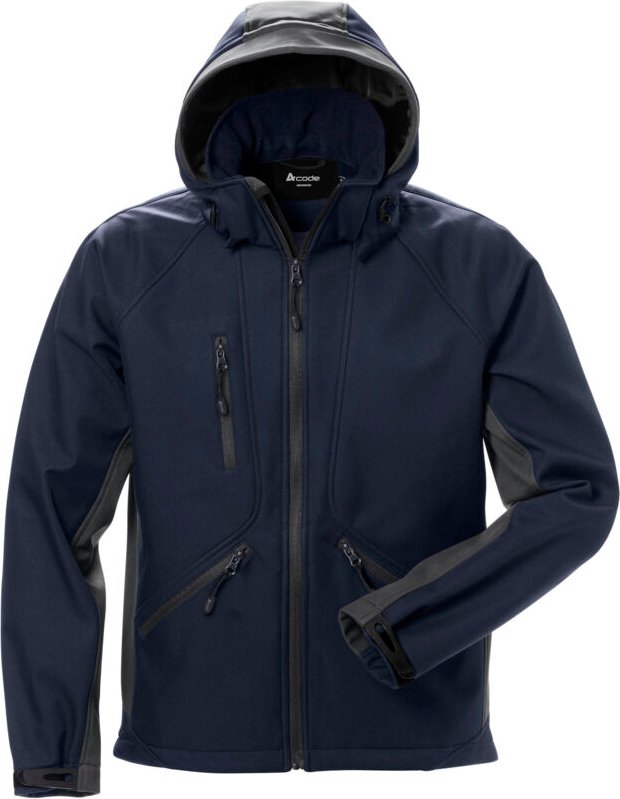 Acode 124149-586-M Acode WindWear Softshell-Jacke 1414 SHI Marine/Grau Softshell