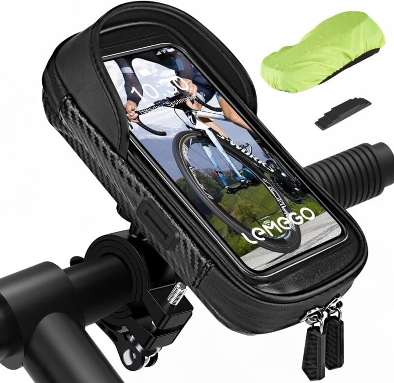 Wasserdichte Handyhalterung, Fahrradtasche MTB Lenker Handyhalterung Fahrrad Elektroroller Motorrad Roller 360 Drehung m...