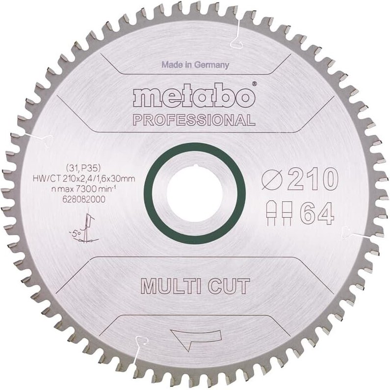 Sägeblatt multi cut - professional, 210x30, Z64 fz/tz, 5°neg. - Metabo