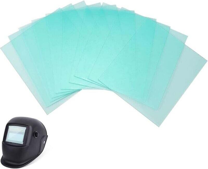 10 Stück Schweißhelm-Abdecklinsen, Ersatz für Schweißschutzlinsen, transparente Abdecklinsenabdeckung