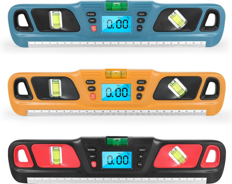 Zoternen - HW-200 Digitale Anzeige-Wasserwaage, Winkellineal, multifunktionale elektronische Neigungswaage