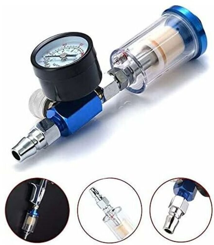 180 PSI 1/4 Spritzpistolen-Luftdruckregler mit Manometer, Kompressor, Airbrush und Inline-Wasserabscheiderfilter