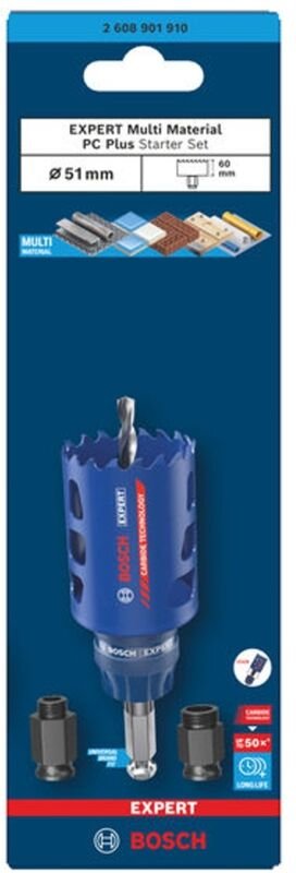 Bosch EXPERT Lochsäge Multi Material Power Change Plus Kit, 51 x 60 mm