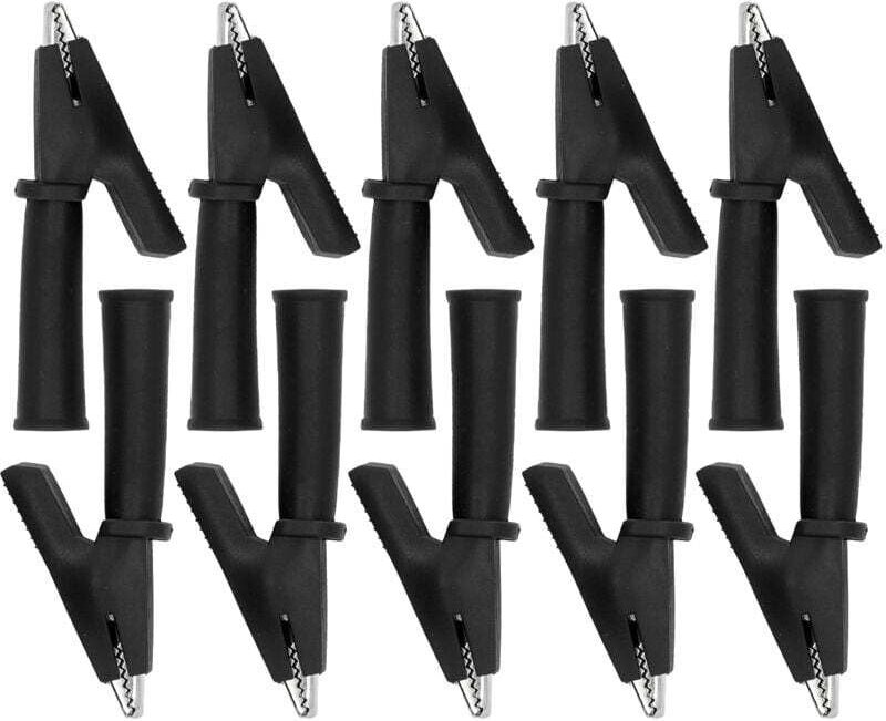 10 Stück Krokodilklemmen für Messleitungen, PVC-isolierte Sicherheitsklemmen aus Messing für Multimeter mit 4-mm-Bananen...