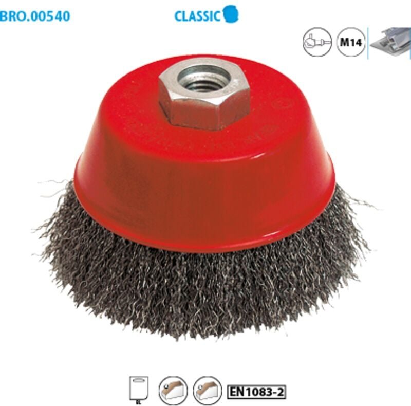 Konische Drahtbürste aus gewelltem Stahl für Metall Classic ø 100, Draht 0,30, Packung zu 1