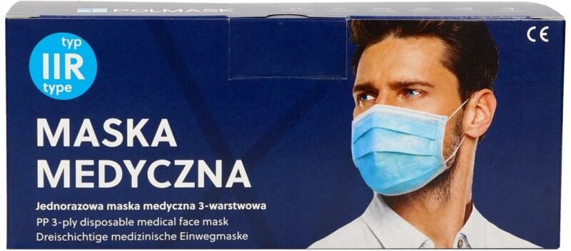 POLNISCHE MASKEN 50x MEDIZINISCHE MASKEN TYP IIR ZERTIFIKAT