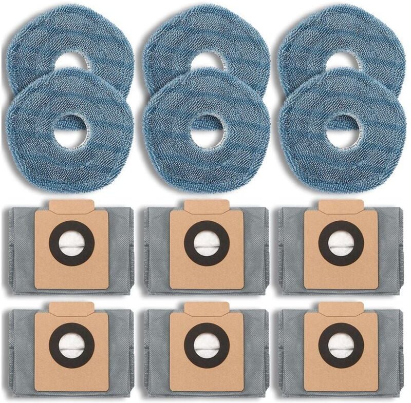 12er-Pack Roboterstaubsauger-Ersatzzubehör, Staubbeutel und Wischpads für X10 Pro Omni