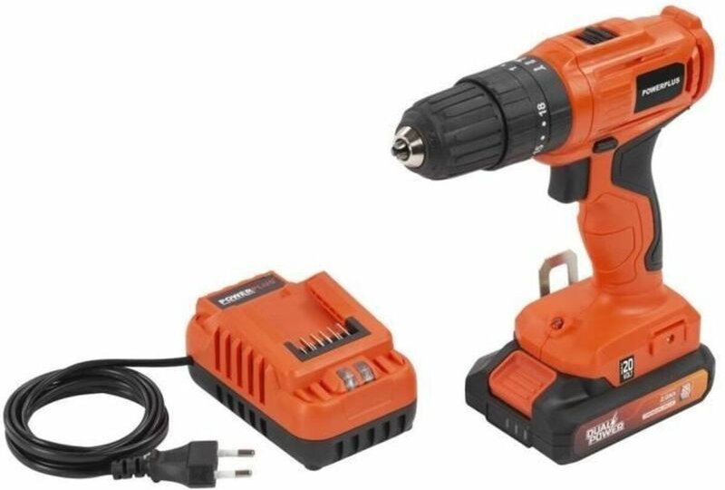 DUAL POWER Percussion Perceuse Sans Fil POWDPO1110-3 en 1-20V - Avec batterie & chargeur