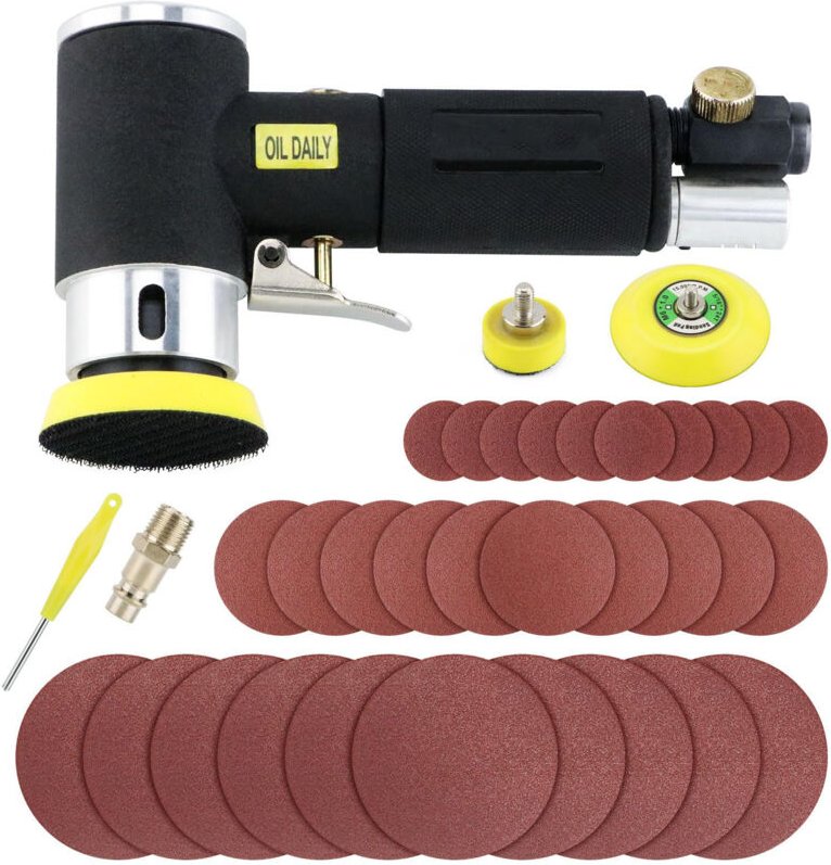Mini Druckluft Poliermaschine Exzenterschleifer Schleifmaschine Polierer 25mm 50mm 75mm Schleifscheiben
