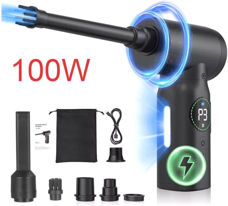 Vtizikl Moteur sans balais 3 vitesses 80000tr/min, Souffleur PC Air Comprimé Nettoyage pour PC, Depoussiereur Ordinateur...