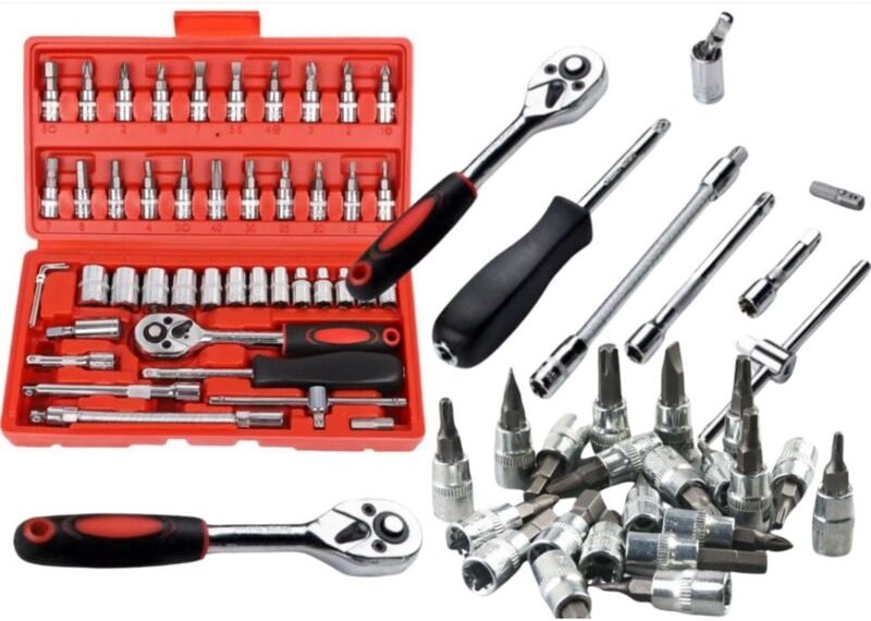 Socket wrench set 14 - 46 pieces in case
