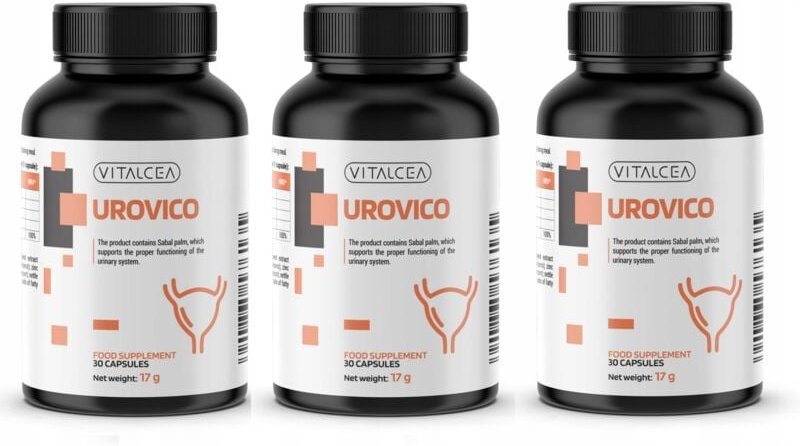 3x Urovico: Zink, Cucurbita Palmetto, Cranberry, Brennnessel 30 Kapseln.