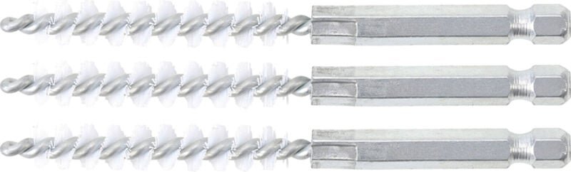 Nylonbürste 9 mm Antrieb Außensechskant 6,3 mm (1/4') 3-tlg.