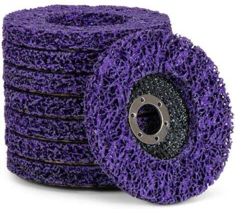 Set mit 5 Reinigungsscheiben für Winkelschleifer, CSD, grob, Durchmesser: 125 mm, lila