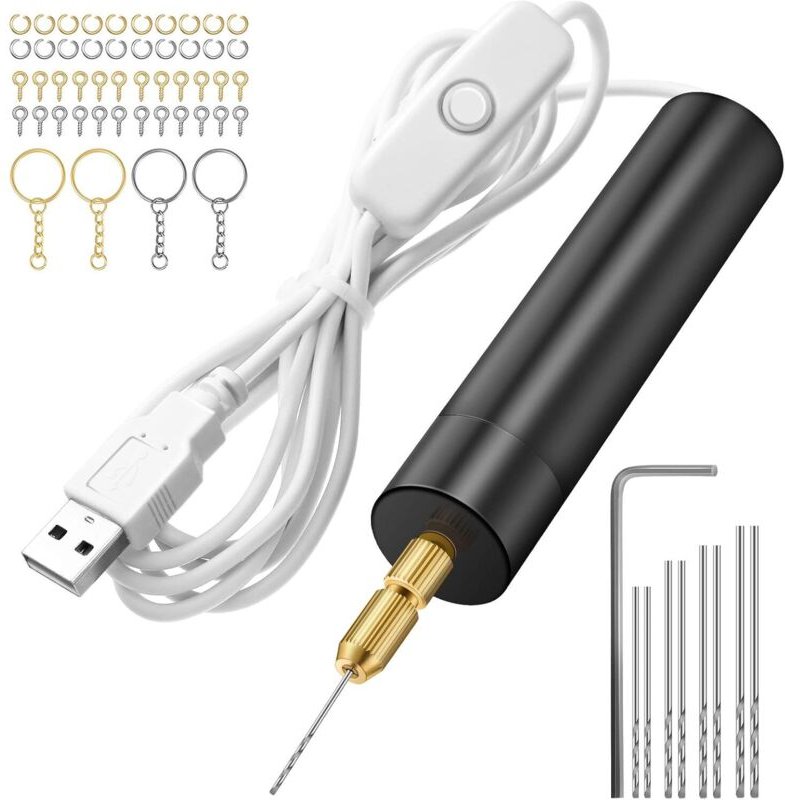 Elektrisches, handbetriebenes Bohrwerkzeugset für Harzgussformen, elektrisches Stiftschraubenset mit 8 Bohrstiften (0,8 ...