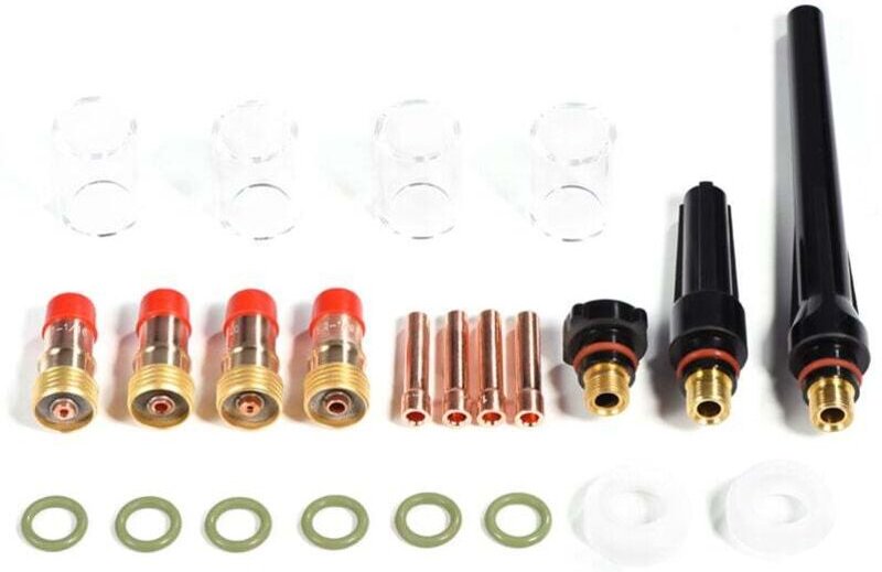 Kit Accessoires Pince Lentille Gaz Verre Torche Soudage Tig 23 Pièces Série Wp 17 18 26