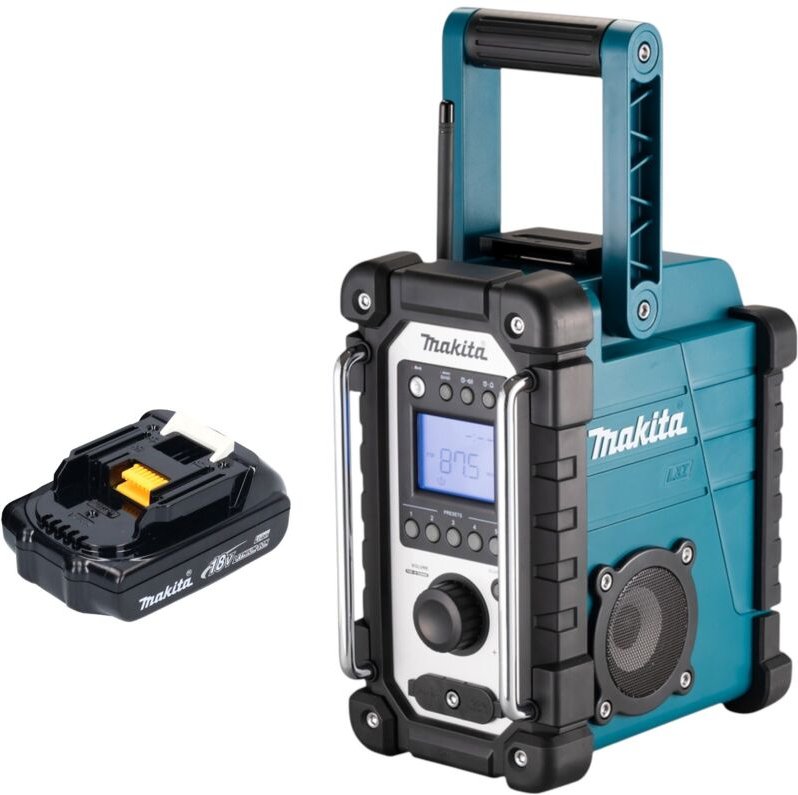 Makita DMR 116 Y1 Akku Baustellenradio 14,4 - 18 V AM FM AUX + 1x Akku 1,5 Ah - ohne Ladegerät