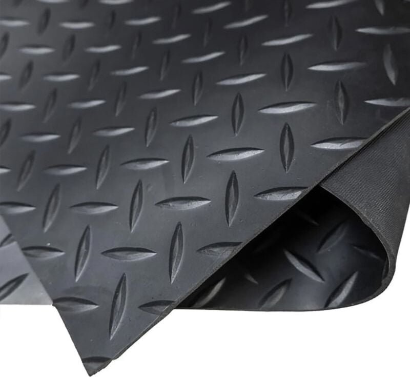 Exma Bodenmatte aus Gummi/Gummi, 1x10m, 3 mm dick, für den privaten oder professionellen Gebrauch, Farbe Schwarz