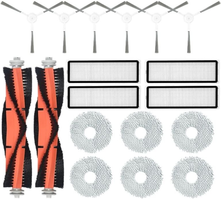 18PC für Roboter Vakuum S10 +/S10 Plus Wichtigsten Seite Pinsel Filter Mopp