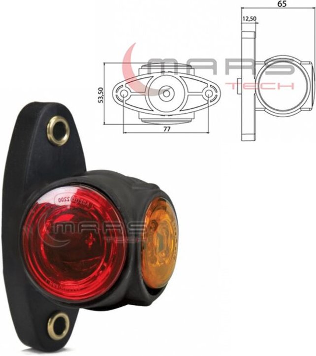 LKW LED Seitenmarkierungsleuchte 24V, Rot - Orange Farbe