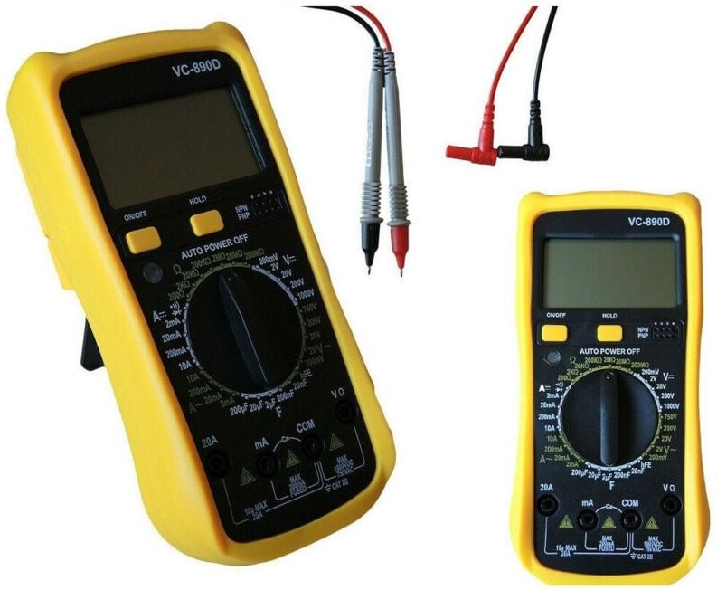 Trade Shop Traesio - Trade Shop - Digitalmultimeter, professioneller Tester, Volt, Ampere, Ohm, Farad, Sonden, VC890D -