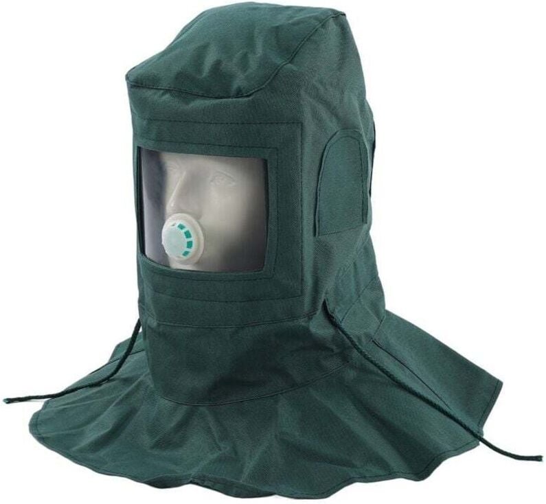 Sandstrahlhaube Schleifhaube, Helm Winddichte Maske/Sandstrahler, Staubschutzmaske Gesichtsmaske