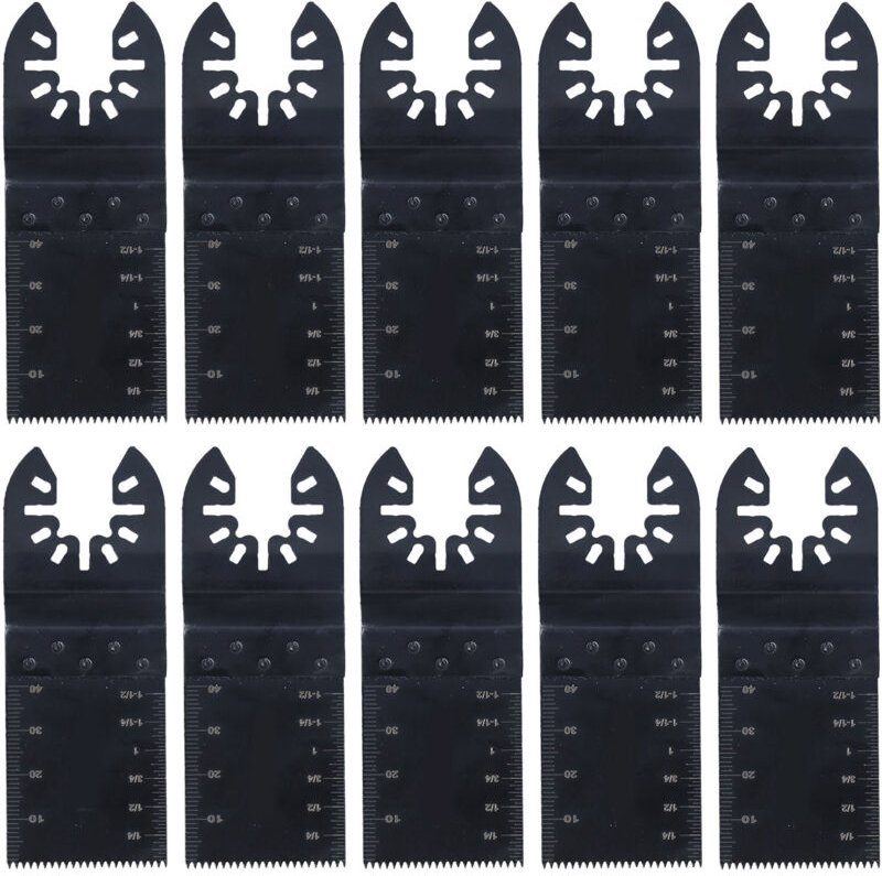 10 Stück oszillierende Sägeblätter, Schnellspanner, Schnellarbeitsstahl, universelle Elektrowerkzeug-Klingen, 34 mm - Eo...
