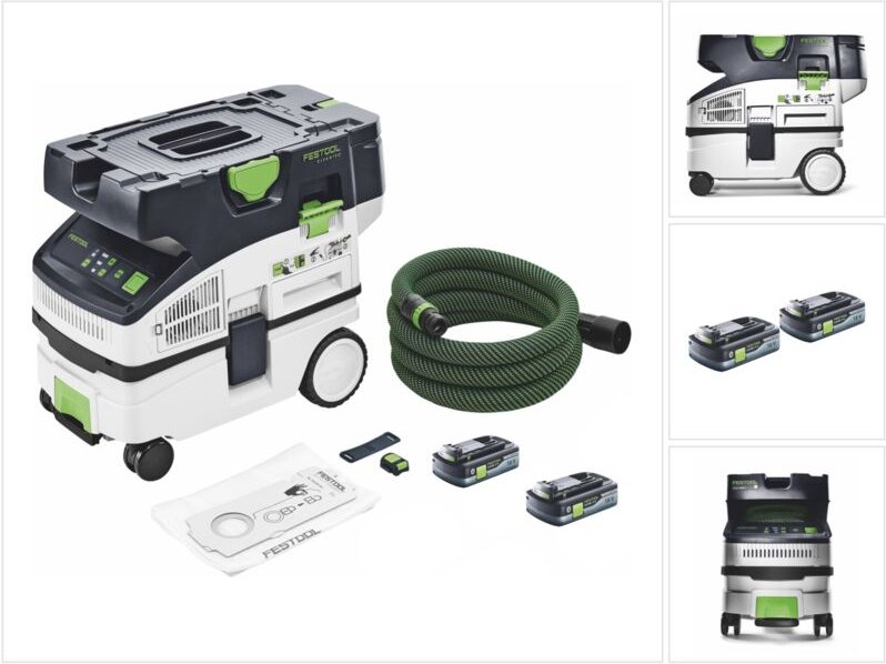 Ctlc mini I-Basic Akku Absaugmobil 36 v ( 2x 18 v ) Staubkl. l + 2x Akku 4,0 Ah - ohne Ladegerät - Festool