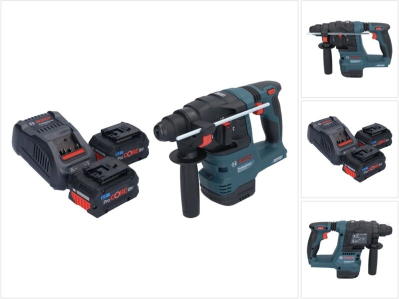 Bosch gbh 18V-22 Professional Akku Bohrhammer 18 v 1,9 j sds Plus Brushless + 2x ProCORE Akku 8,0 Ah + Ladegerät