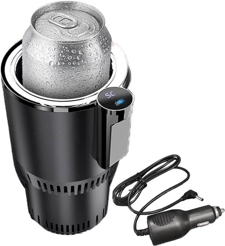 Autokühl- und -wärmer, Kühl- und Heizbecher - Tragbarer Autokühlschrank - Elektrischer Kühlbecher - Mini-Bierkühler (Sch...