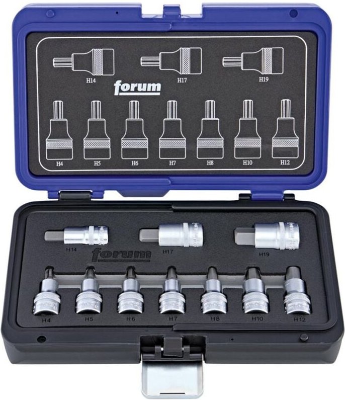 Schraubendreher-Einsatz-Garnitur 1/2" für Innen-6-kant-Schrauben 10-teilig FORUM