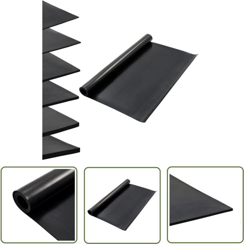 The Living Store Bodenmatte Rutschfest Gummi 1,2x2 m 4 mm Glatt - Gummieroberfläche - Gummimatte - Bodenmatte - Anti-Rut...